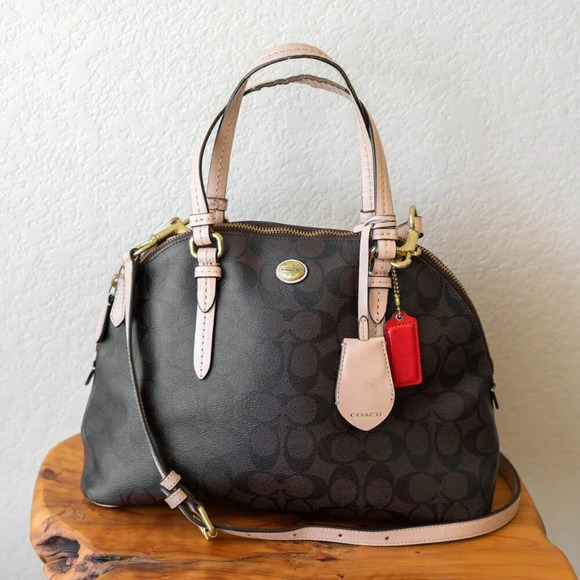 Coach Handbags - COACH F26184 PEYTON SIGNATURE CORA DOMED SATCHEL